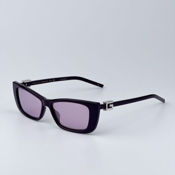 Gucci Women BRAND NEW Sunglasses Violet Mirror Cat Eye GG1681S 005 - Picture 1 of 9